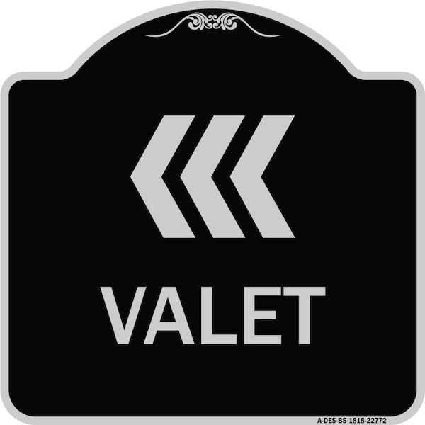 Valet Left Arrow Heavy-Gauge Aluminum Architectural Sign, 18" x 18", BS-1818-22772